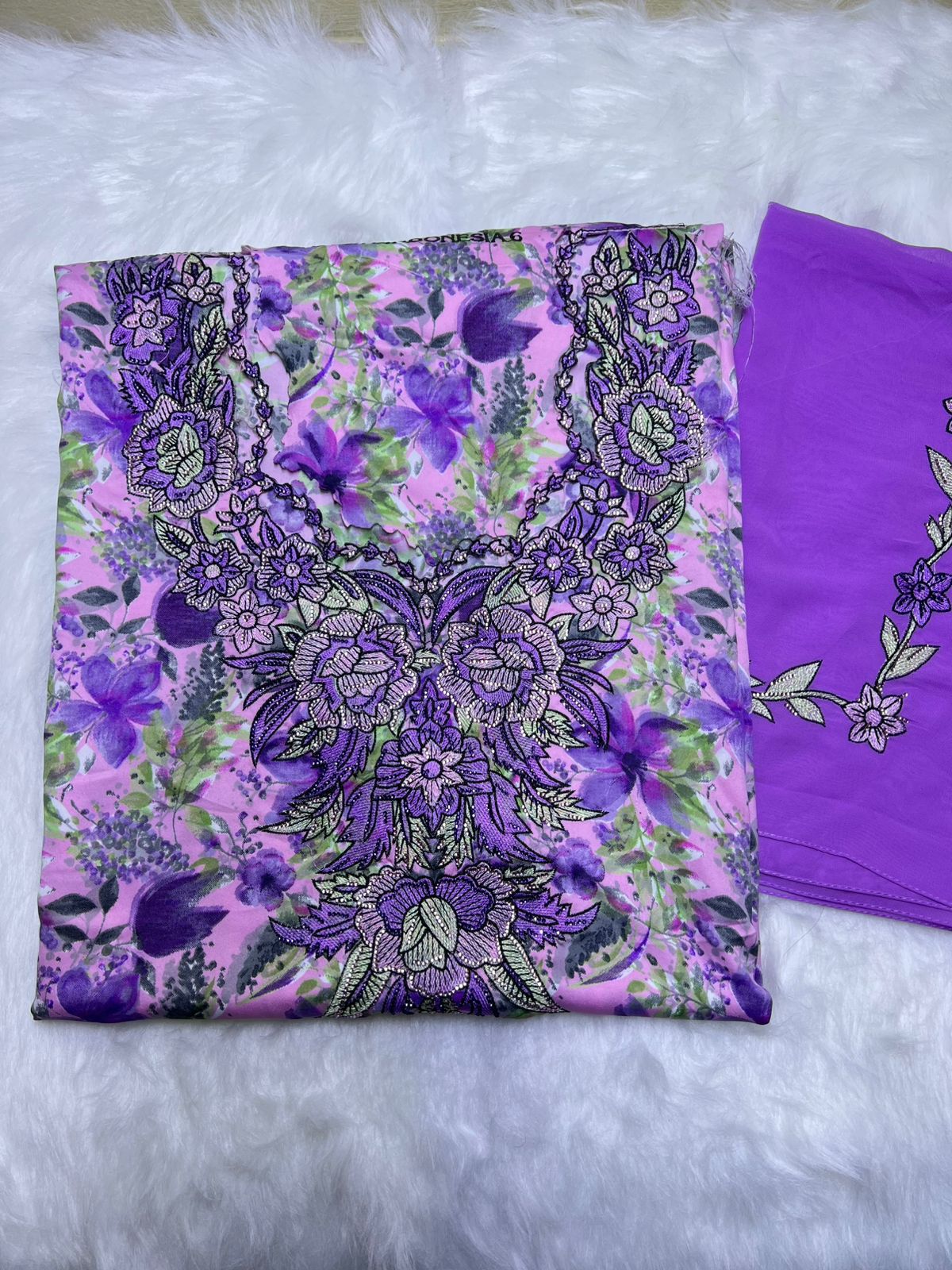 Luxury Embroidered Cotton Mukhawar with shaila (B5)