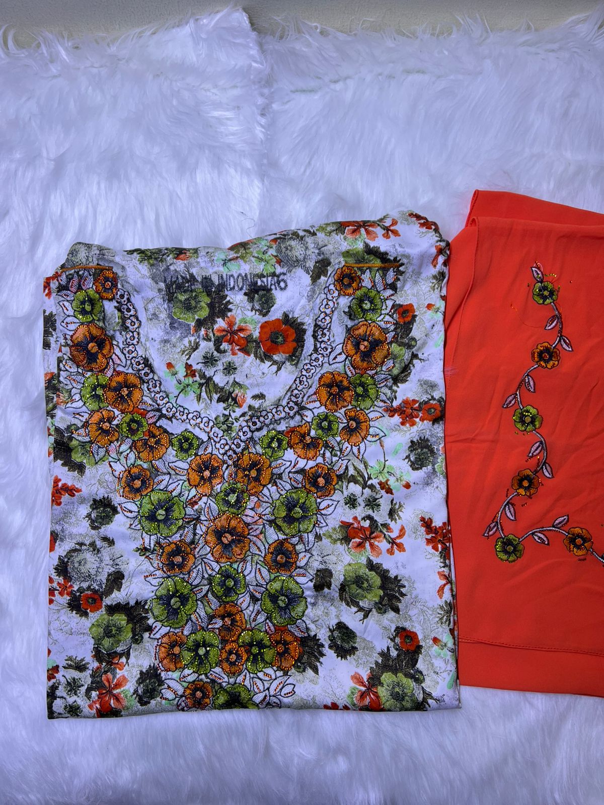 Luxury Embroidered Cotton Mukhawar with shaila (B7 O,R)