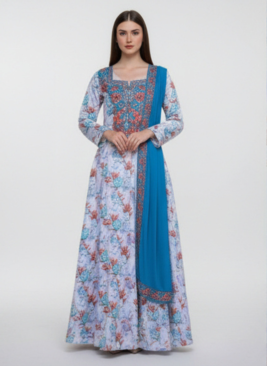 Luxury Embroidered Cotton Mukhawar with shaila (B6)