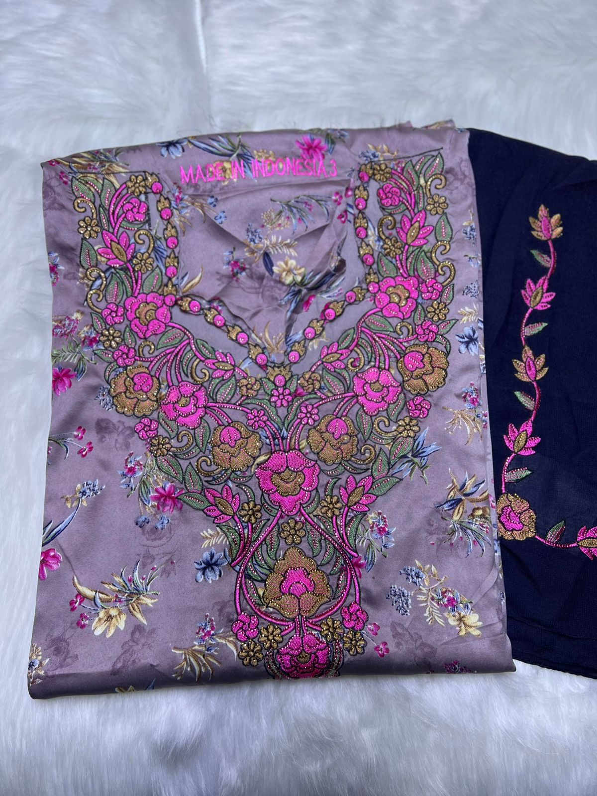 Luxury Embroidered Cotton Mukhawar with shaila (B4)