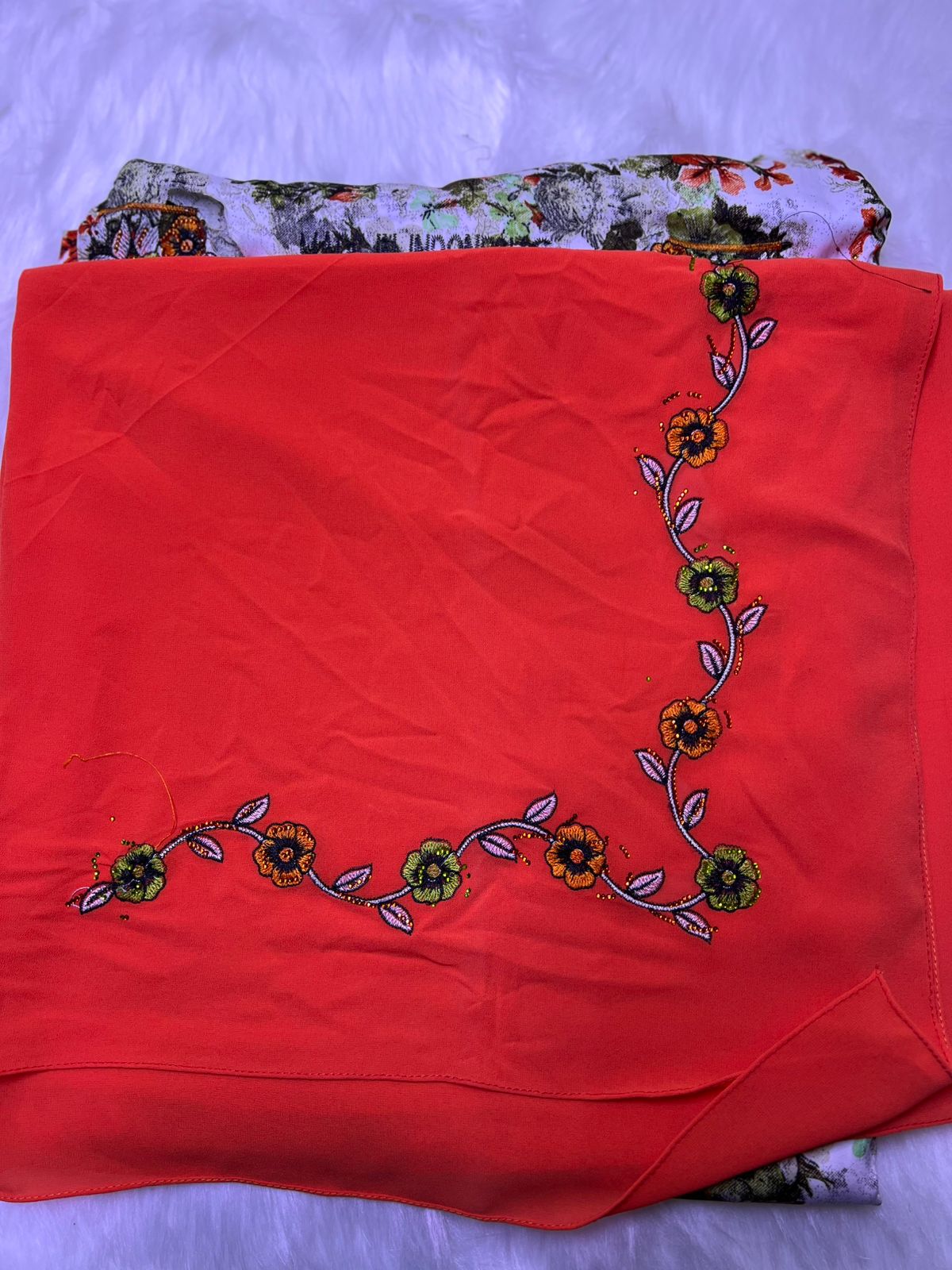 Luxury Embroidered Cotton Mukhawar with shaila (B7 O,R)