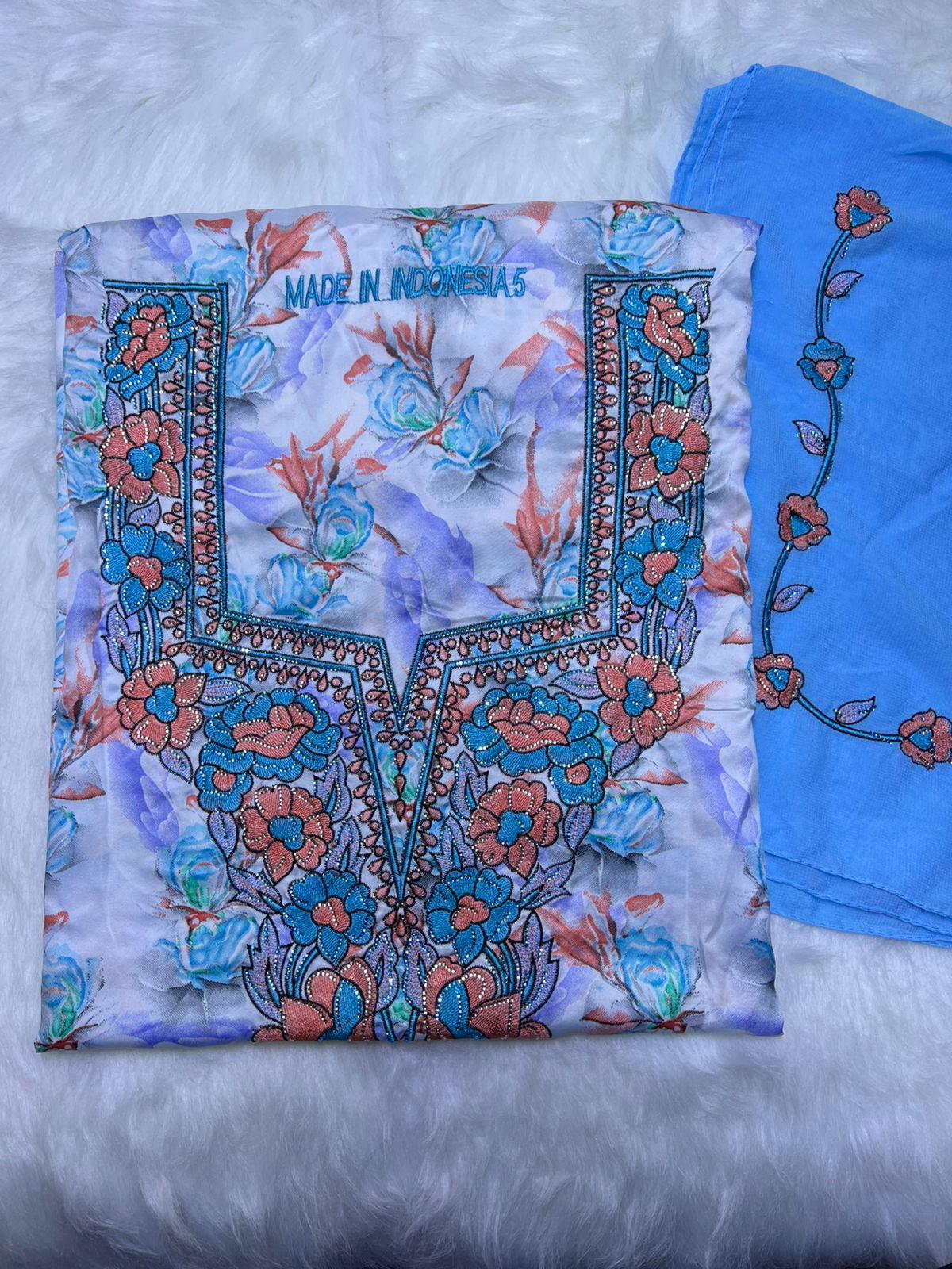 Luxury Embroidered Cotton Mukhawar with shaila (B6)