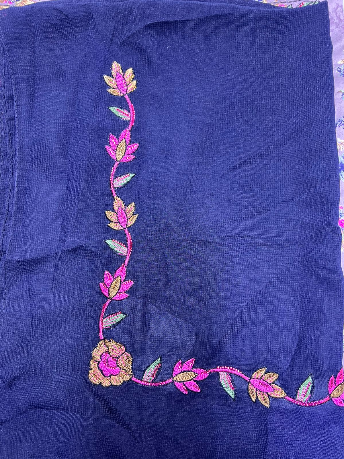Luxury Embroidered Cotton Mukhawar with shaila (B4)