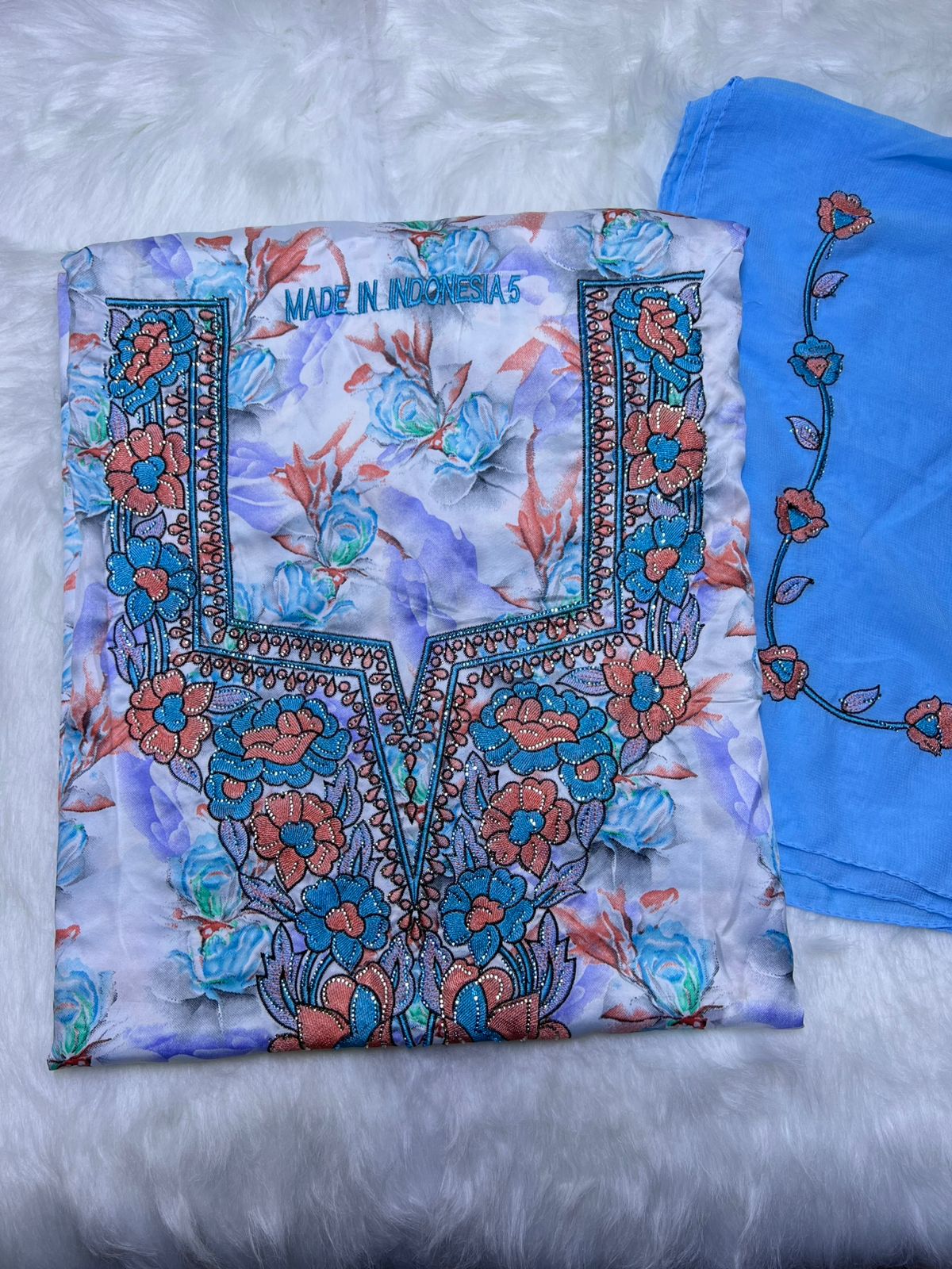 Luxury Embroidered Cotton Mukhawar with shaila (B6)