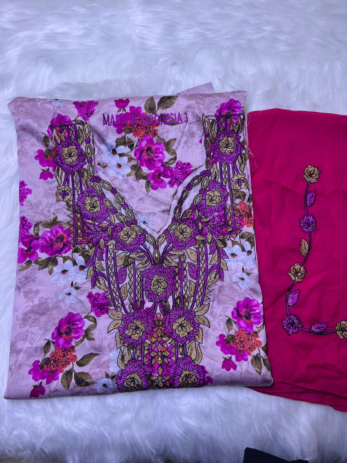 Luxury Embroidered Cotton Mukhawar with shaila ( B 2 CG, PINK)