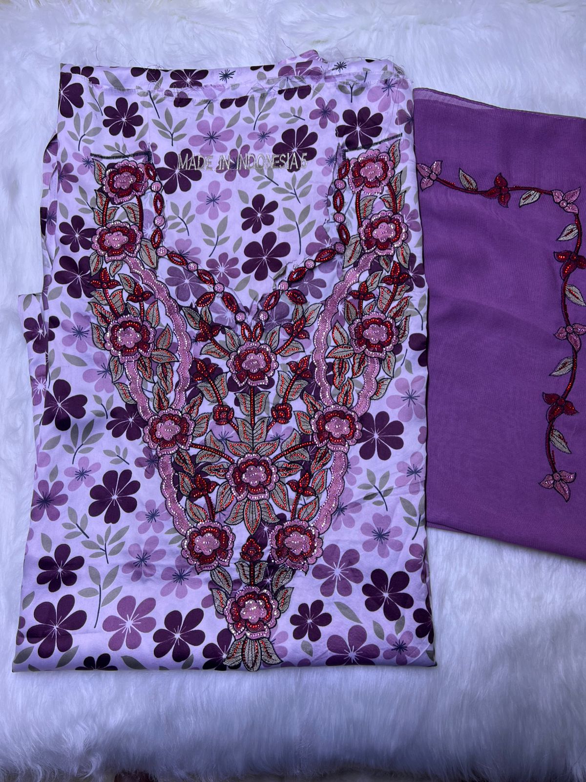 Luxury Embroidered Cotton Mukhawar with shaila (B1 R,P)