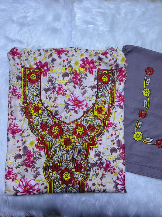 Luxury Embroidered Cotton Mukhawar with shaila (B3)