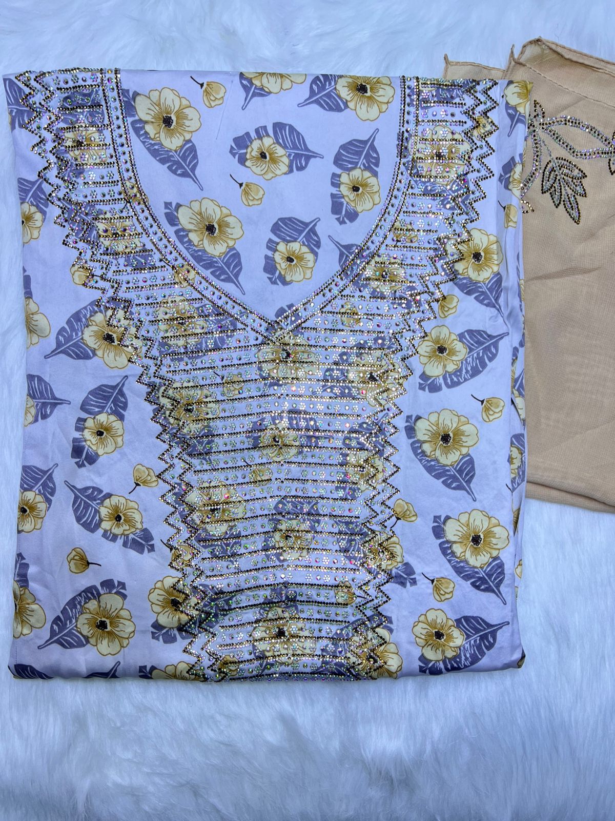 Premium Stone Cotton Mukhawar with shaila (A4)