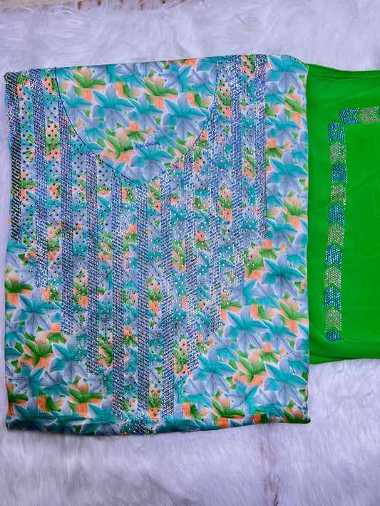 Premium Stone Cotton Mukhawar with shaila (A3)