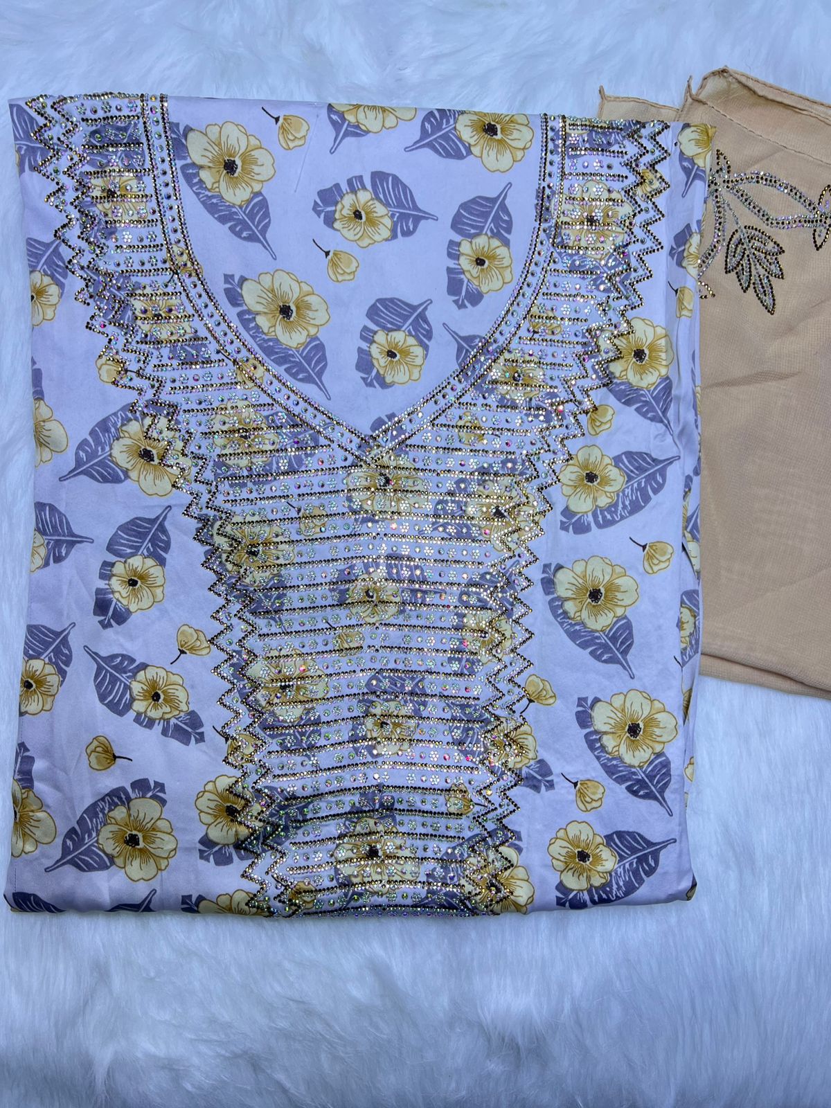 Premium Stone Cotton Mukhawar with shaila (A4)