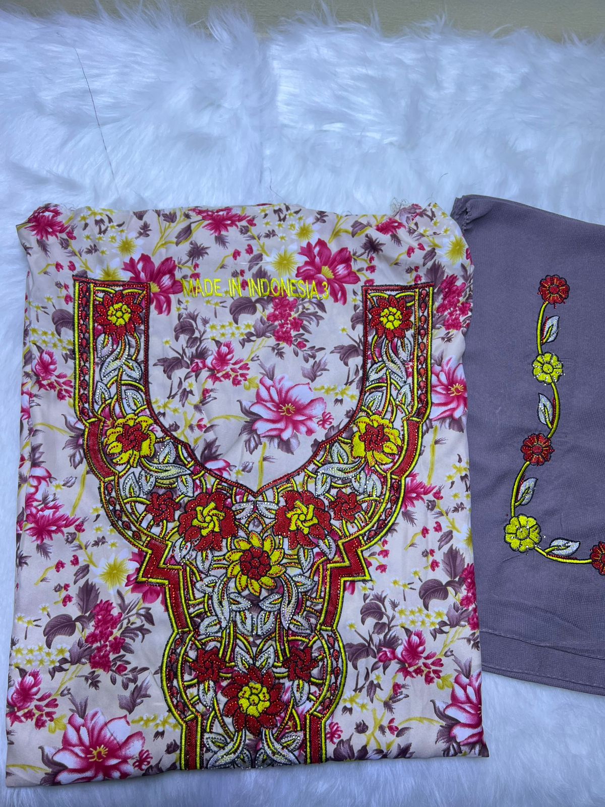 Luxury Embroidered Cotton Mukhawar with shaila (B3)