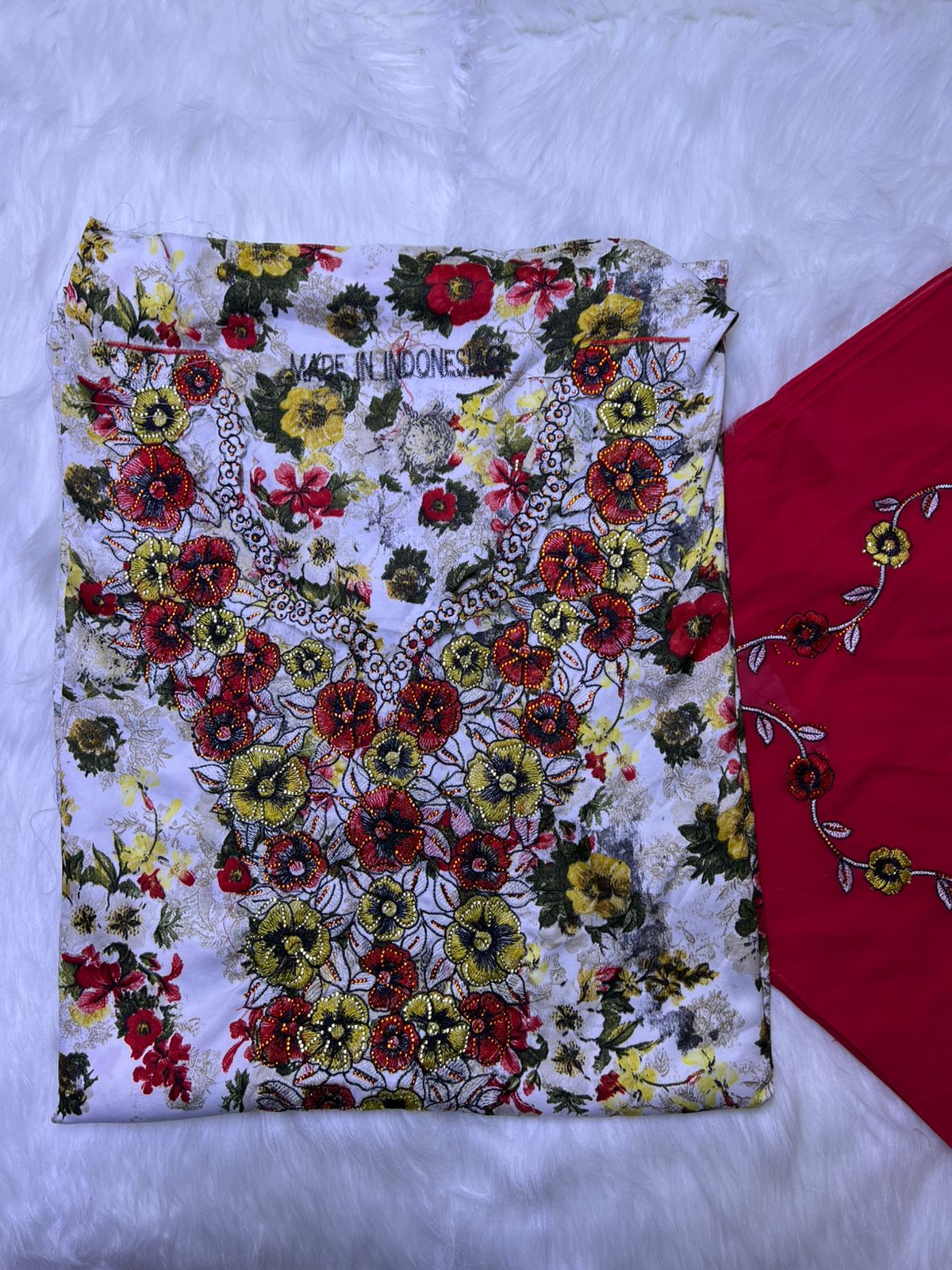 Luxury Embroidered Cotton Mukhawar with shaila (B7 O,R)