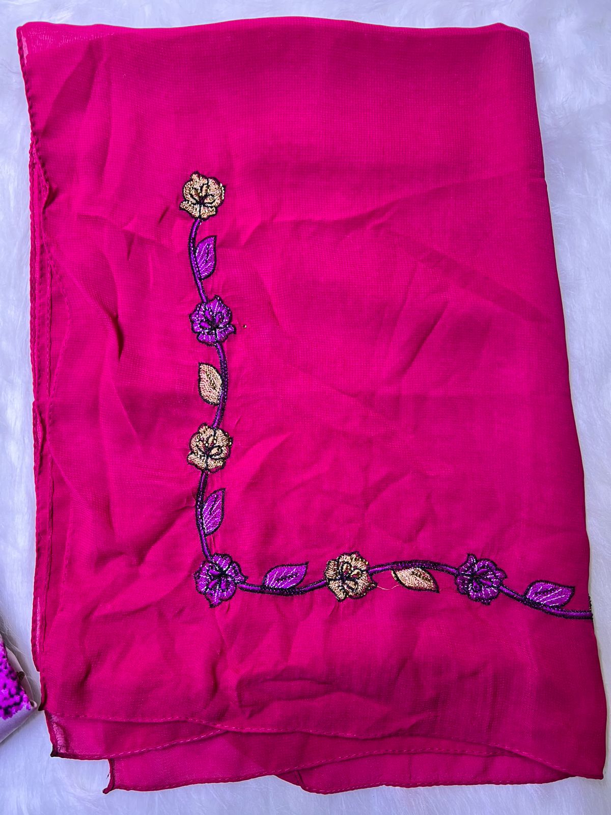 Luxury Embroidered Cotton Mukhawar with shaila ( B 2 CG, PINK)